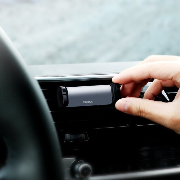 Baseus tērauda lielgabala turētājs ar ventilācijas režģi (melns)