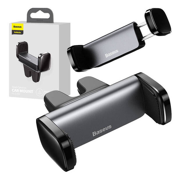 Baseus tērauda lielgabala turētājs ar ventilācijas režģi (melns)