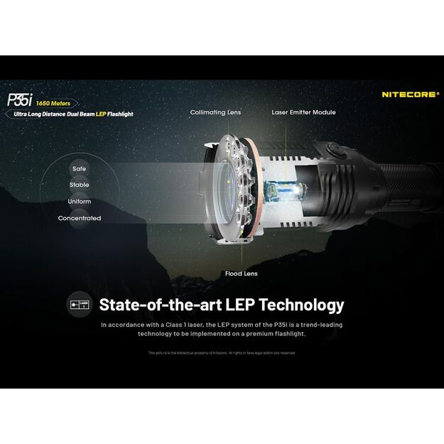Nitecore P35i - LED and laser flashlight