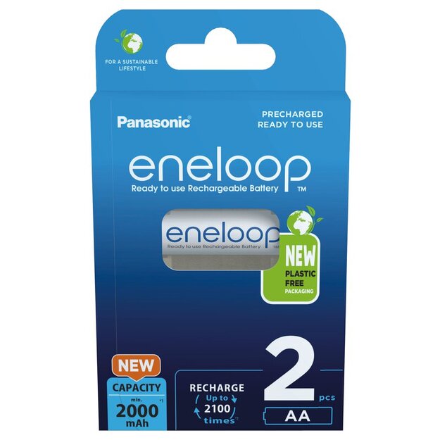 Panasonic Eneloop R6 AA 2000mAh akumulators 2 gab. BK-3MCDE/2BE (blisteris)
