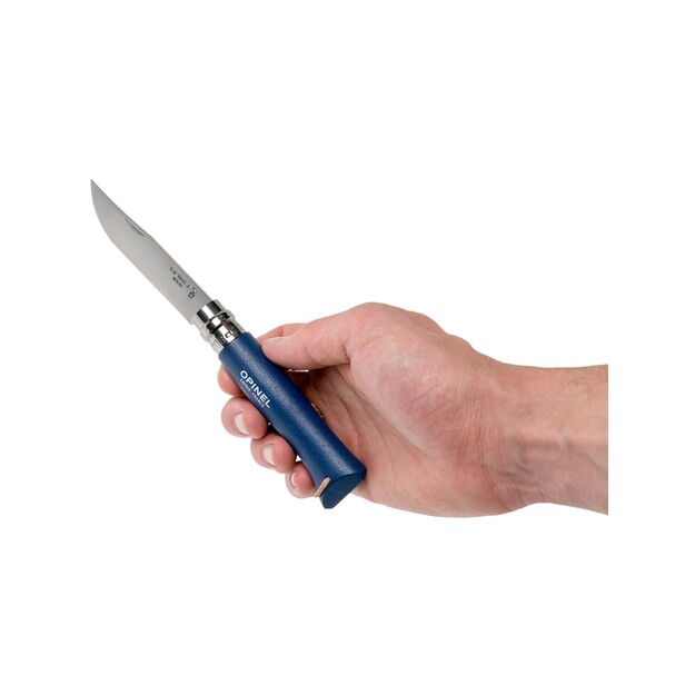 Нож Opinel Trekking Knife No.8 с лезвием из нержавеющей стали и синей рукояткой