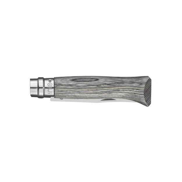 Opinel knife No.8 Laminated Grey with stainless steel blade and grey birch handle