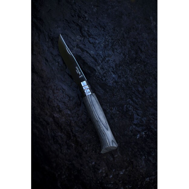 Opinel knife No.8 Laminated Grey with stainless steel blade and grey birch handle