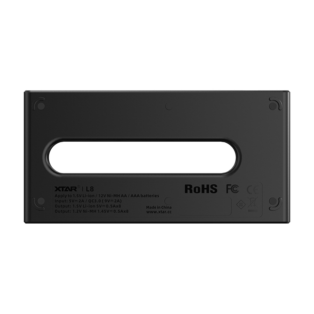XTAR L8 AA/AAA lādētājs 1,5 V Li-ION/NiMH, 8 kanāli, USB-C