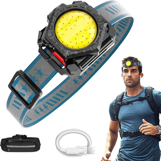 Entac galvas/plaukstas kabatas lukturis 5W ar jostas somu