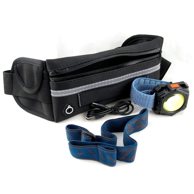 Entac galvas/plaukstas kabatas lukturis 5W ar jostas somu