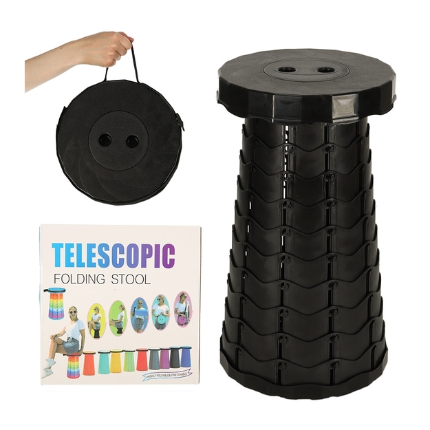 Tūrisma saliekamais taburete JUODA KX4981_1