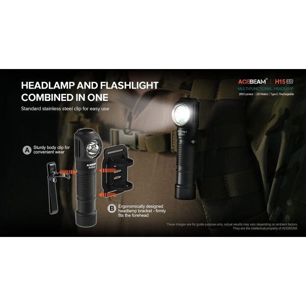 Acebeam H15 2.0 flashlight 2800lm + red light
