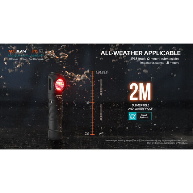 Acebeam H15 2.0 flashlight 2800lm + red light