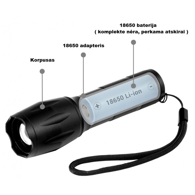 EverActive FL-600 LED žibintuvėlis + dviračių laikiklis