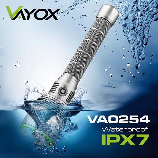 Vayox rokas lodlampa 10000lm COB LED 2600mAh IPX7 VA0254