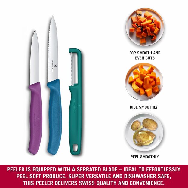 Victorinox Swiss Classic mizojamo nažu komplekts ar I-veida mizotāju, 3 gabali, 10 cm 6.7116.33C1