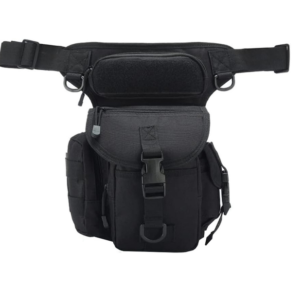 Taktiskā kājas soma, melns