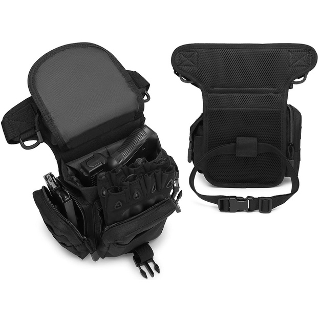 Taktiskā kājas soma, melns