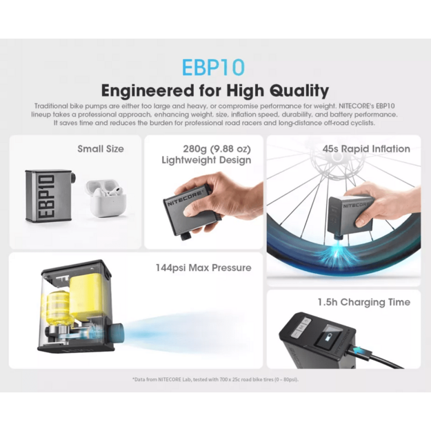 Nitecore EBP10 elektroniskais gaisa sūknis