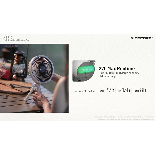 Nitecore daudzfunkcionālais ventilators NEF10 balts