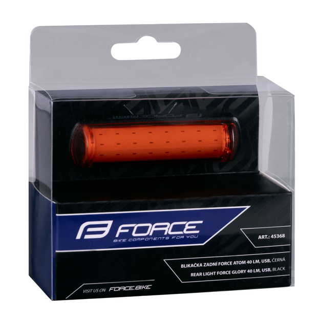 Rear light FORCE ATOM 40LM USB, black