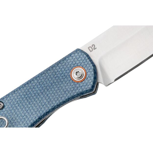 BlackFox Teeny folding knife Blue Micarta, Satin D2 (BF-785 MIBL)