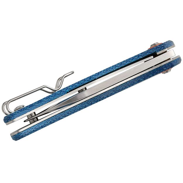 BlackFox Teeny folding knife Blue Micarta, Satin D2 (BF-785 MIBL)