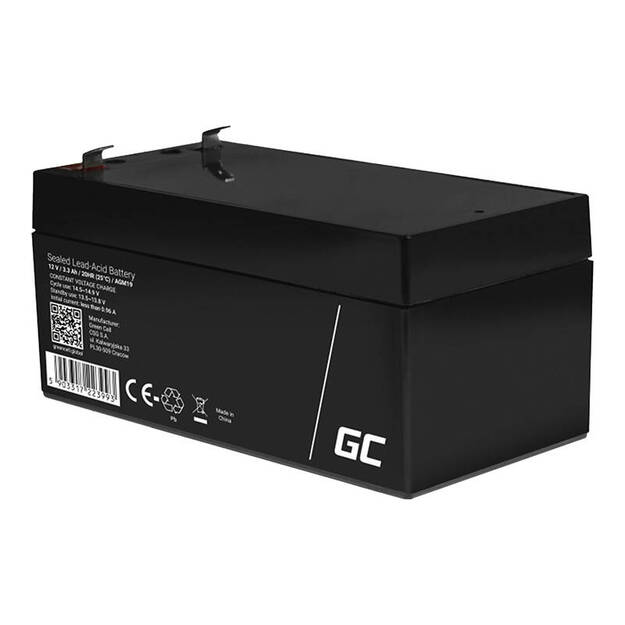 AGM VRLA Green Cell AGM41 12V 1,3Ah akumulators (signalizācijai, kases aparātiem, rotaļlietām)
