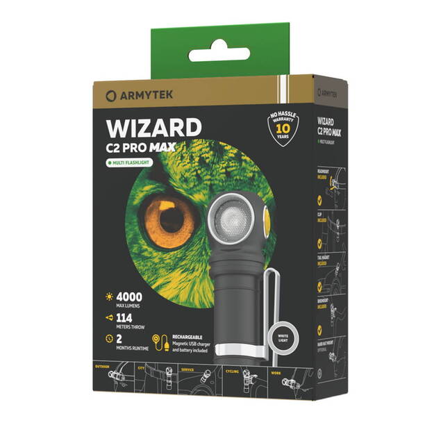Armytek Wizard C2 Pro Max Magnet USB flashlight, white