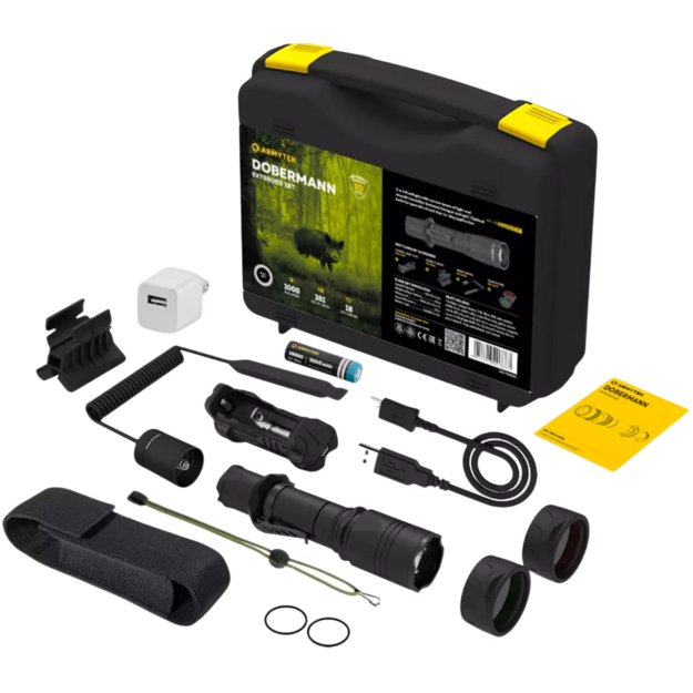 Armytek Dobermann 1000 lūmenu 381 m stara attālums medību komplekts F02005C