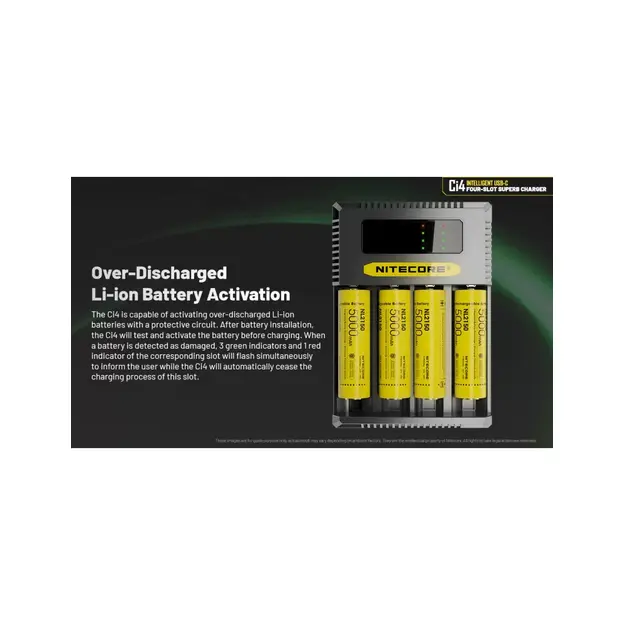 Nitecore Ci4 četru kanālu lādētājs