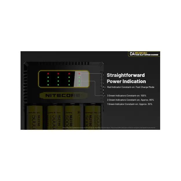Nitecore Ci4 četru kanālu lādētājs