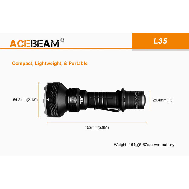 AceBeam L35 V2.0 taktiskais lukturis Melns