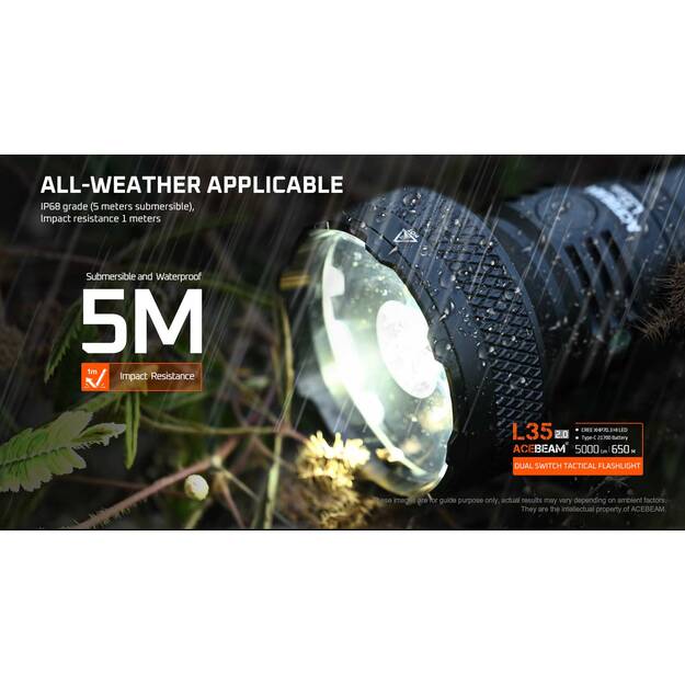 AceBeam L35 V2.0 taktiskais lukturis Melns