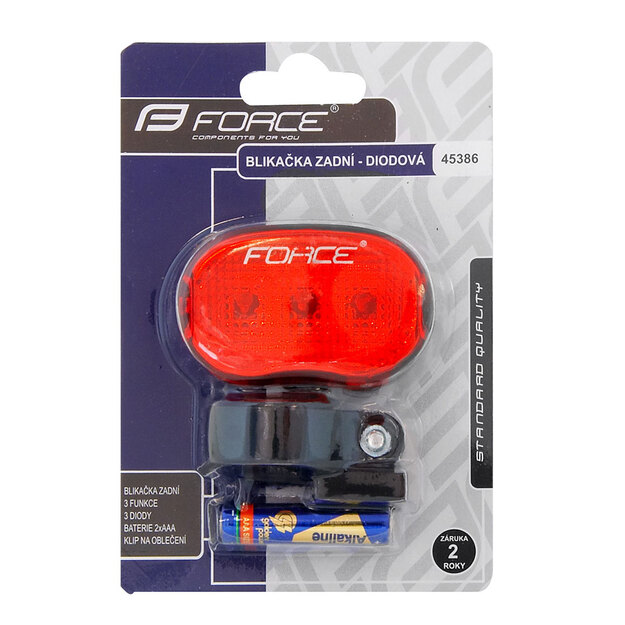 Aizmugures gaisma FORCE TRI 3LED 3 funkcijas