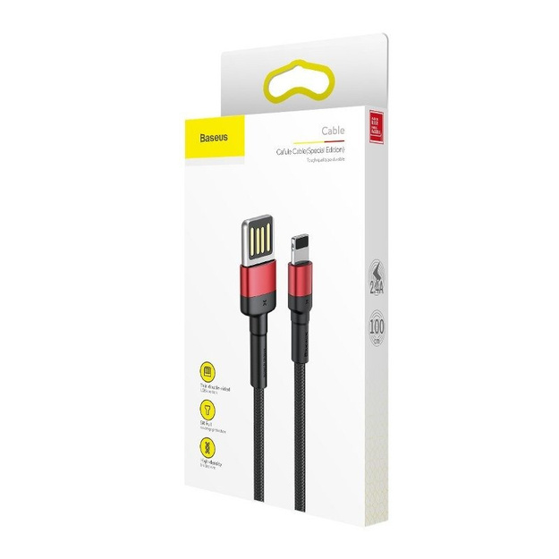 Baseus Cafule Double-sided USB Lightning Cable 2,4A 1m (Black+Red)