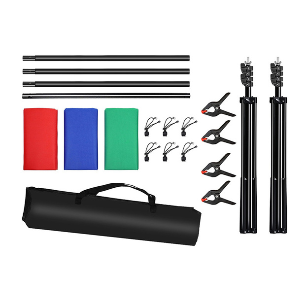 Puluz 2x3m photo backdrop set/stand + photo backdrops 3 pcs PKT5205