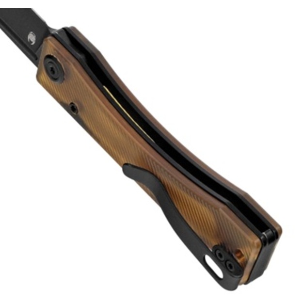 Складной нож Kubey Akino из стали 14C28N желтого цвета с черным покрытием, производства Tiguass (KU2102H)