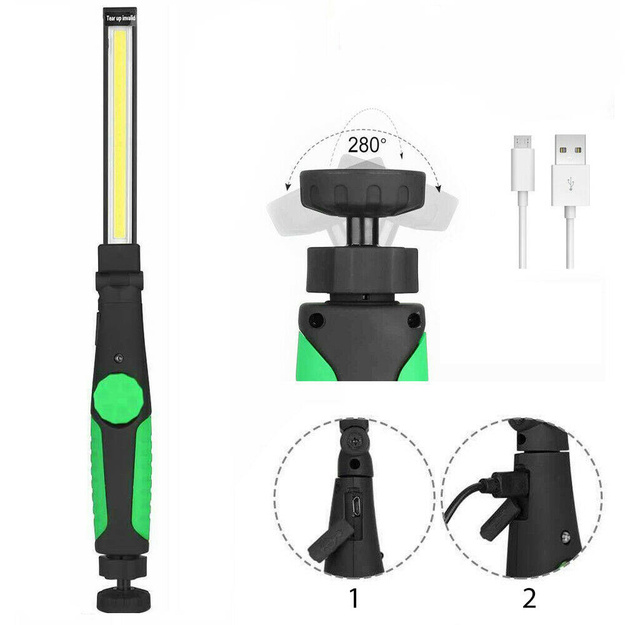 Darbnīcas darba lampa COB LED ar magnētisko turētāju