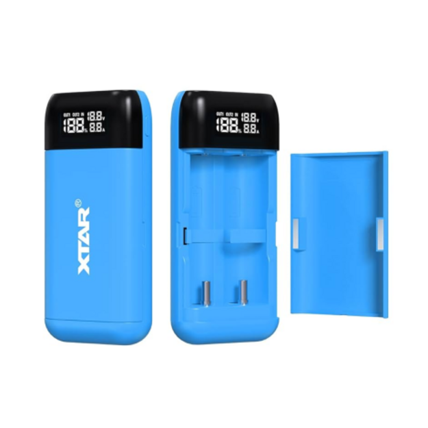 Xtar PB2SL lādētājs/ baro&scaron;anas banka cilindriskām litija jonu baterijām 18650 / 20700 / 21700