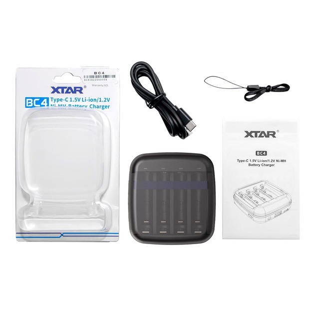 Xtar BC4 lādētājs NiMH un Li-ion AA, AAA baterijām