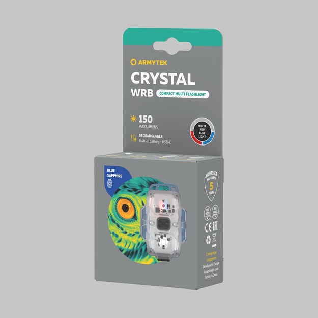 Armytek Crystal WRB universāls lukturītis ar USB-C, zils F07202B