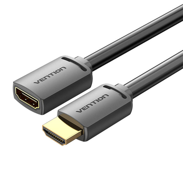 HDMI 2.0 vīri&scaron;ķais un HDMI 2.0 sievi&scaron;ķais pagarinā&scaron;anas kabelis Vention AHCBI, 3 m, 4K 60 Hz, (melns)