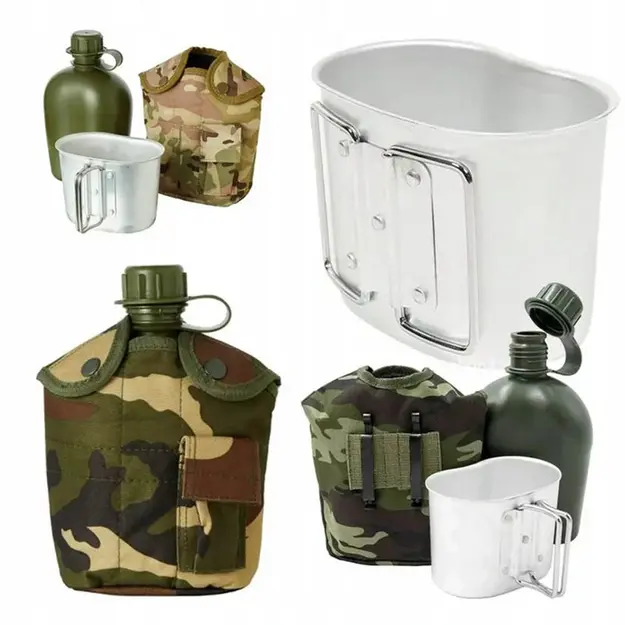 1L tūrisma bla&scaron;ķe ar futrāli un krūzīti