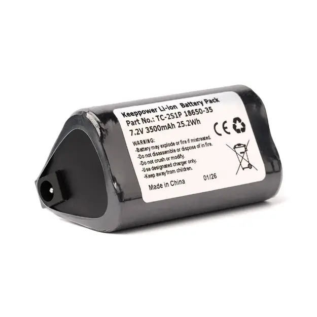 Keeppower 2S1P 18650 akumulatoru bloks 7,2V 3500mAh 25,2Wh ar Type-C ieeju/izeju un DC5521 (5,5 x 2,1 mm)