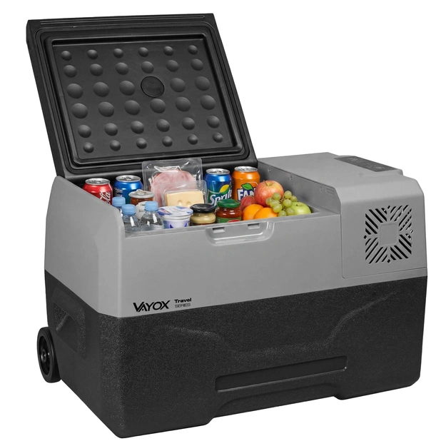 Travel fridge 35L DC 12/24V AC 220-240V, single-chamber, with wheels, Travel series VA-T35, Vayox