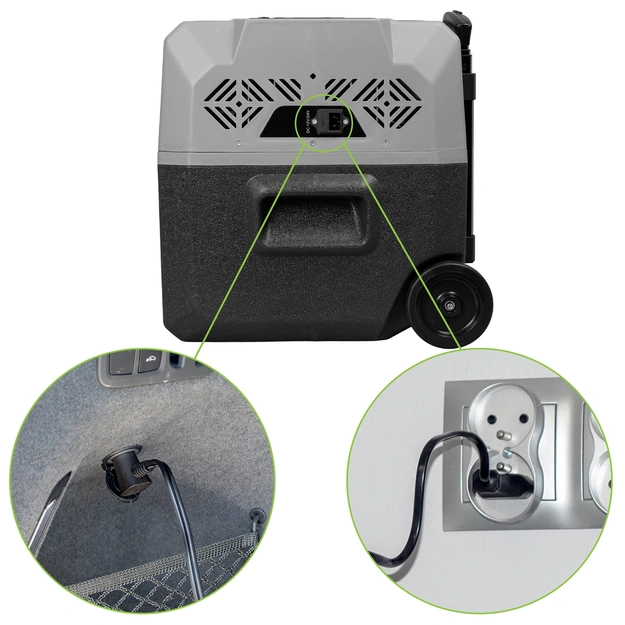 Travel fridge 35L DC 12/24V AC 220-240V, single-chamber, with wheels, Travel series VA-T35, Vayox