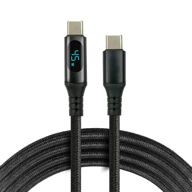 USB-C PD LCD kabelis 300 cm everActive CBB-3PDL Power Delivery 2.0 ar ātrās uzlādes atbalstu 2,25 A / 20 V 45 W