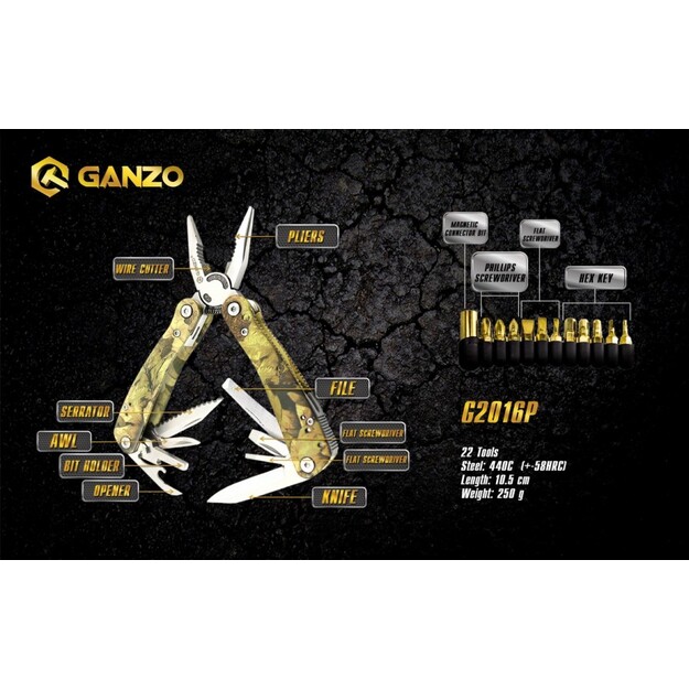 Daudzfunkciju rīks Ganzo G2016P