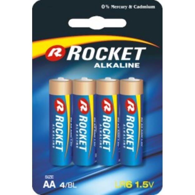 Элемент Rocket Alkaline AA, 4 шт.