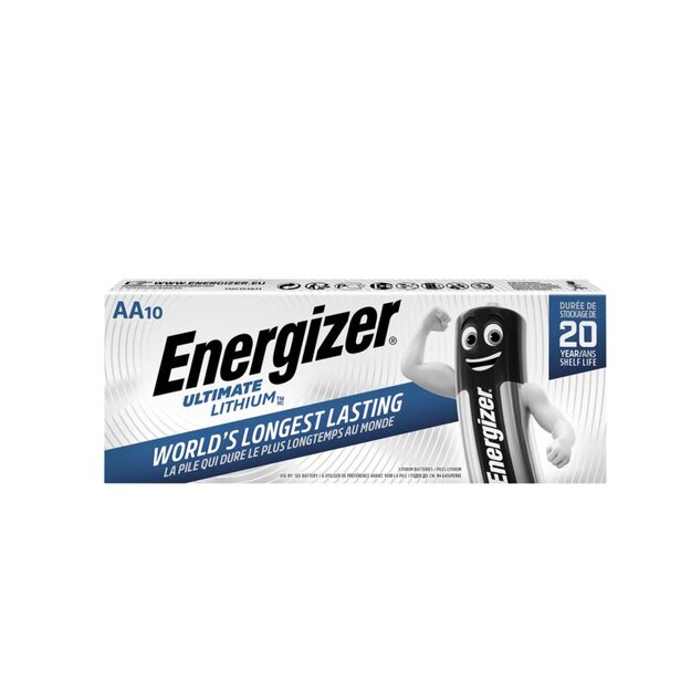 Energizer Ultimate Lithium AA baterijas, 10 gab.