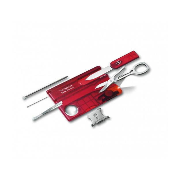 Victorinox instrumentu komplekts Swiss Card Lite, 13 funkcijas, sarkans (0.7300.T)