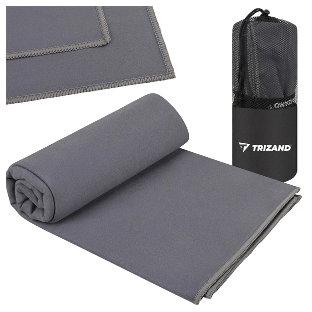 Trizand Quick-Drying Microfiber Towel 180x100 cm - Dark Gray