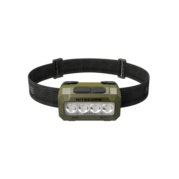 Nitecore HA19 MCT daudzkrāsu un daudztemperatūru pieres lukturis 600lm Hunter Green